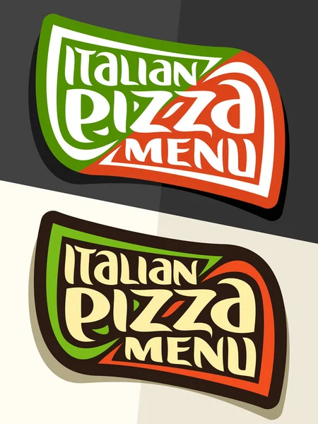 Vector Logo Für Italienische Pizza Isolierte Dekorative Etiketten Mit Stilisierten — Stockvektor