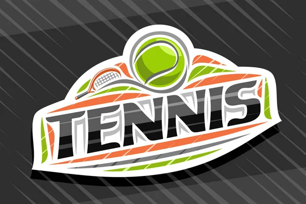 Logotipo Vectorial Para Tennis Sport Emblema Moderno Con Ilustración Pelota — Archivo Imágenes Vectoriales