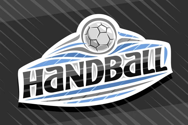 Logotipo Vetor Para Handball Sport Emblema Moderno Branco Com Ilustração — Vetor de Stock