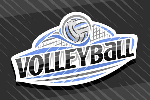 Logotipo Vetor Para Voleibol Sport Emblema Moderno Branco Com Ilustração — Vetor de Stock