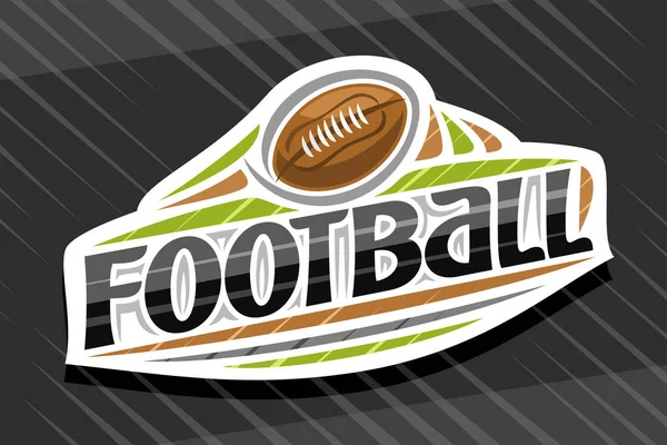 Vector Logo American Football White Modern Emblem Illustration Flying Ball — Stock Vector