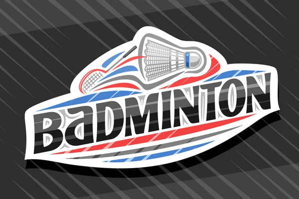 Badminton Sport Için Vektör Logosu Uçan Sikin Resmedilmiş Beyaz Modern — Stok Vektör