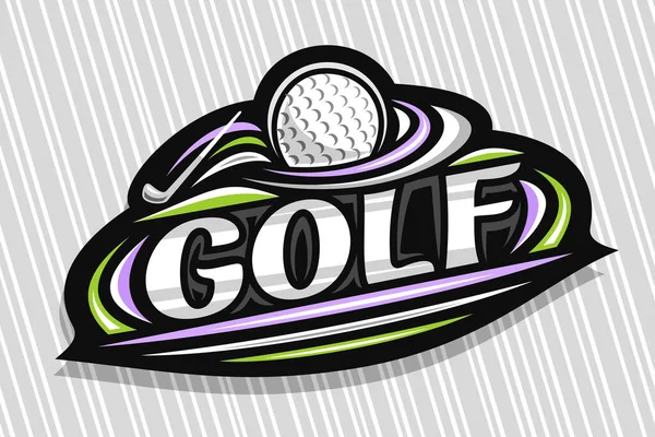 Vektorové Logo Pro Golf Sport Tmavý Moderní Znak Ilustrací Létající — Stockový vektor