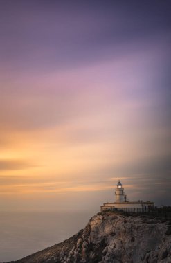 Amanecer en el faro de Carboneras, Mesa Roldan, Almeria, Endülüs, Espaa