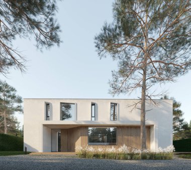 Peyzaj 3d Görselleştirme modern mimari yapı