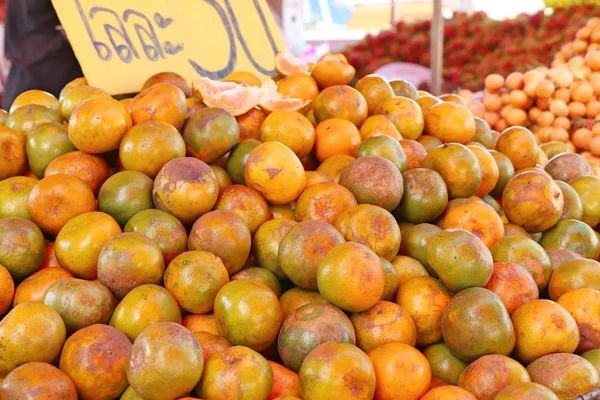 Oranje Vruchten Straat Eten — Stockfoto