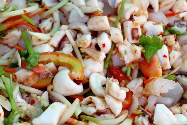 Salad Makanan Laut Pedas Makanan Jalanan — Stok Foto