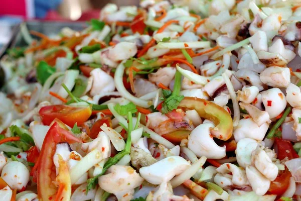 Salad Makanan Laut Pedas Makanan Jalanan — Stok Foto