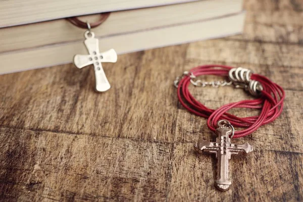 Cross Symbol Leather Necklace — Stock Photo, Image