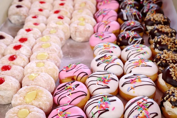 Süße Donuts Beim Streetfood — Stockfoto