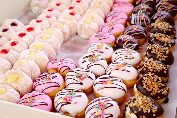 Süße Donuts Beim Streetfood — Stockfoto