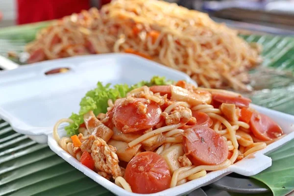 Espaguetis Comida Calle — Foto de Stock