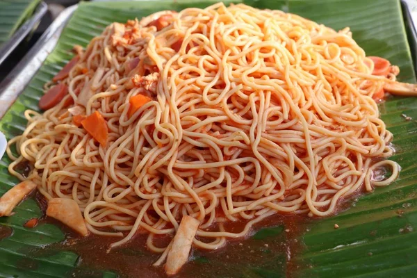 Spaghetti Straat Eten — Stockfoto