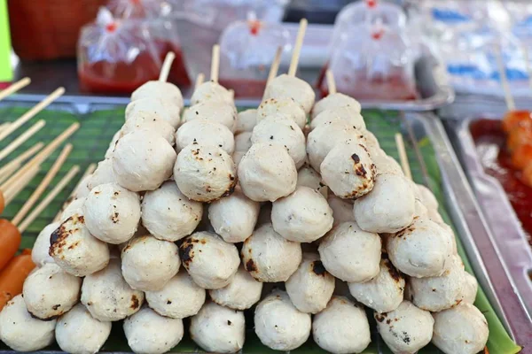 Albóndigas Parrilla Comida Callejera — Foto de Stock