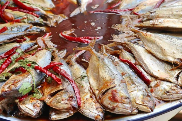 Molho Peixe Fervido Mercado — Fotografia de Stock