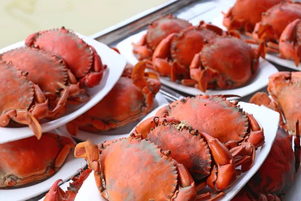 Gedämpfte Krabben Beim Streetfood — Stockfoto