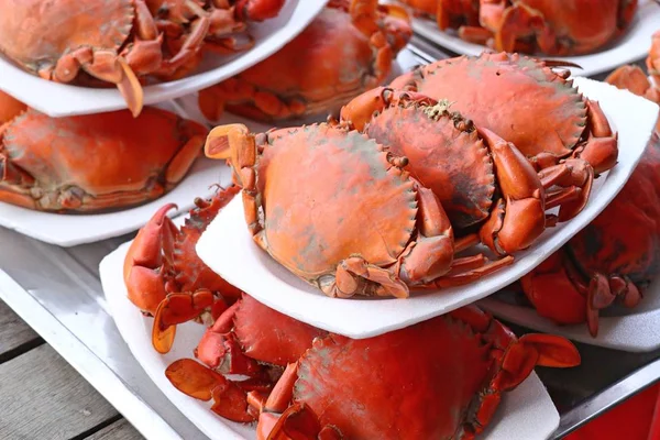 Gedämpfte Krabben Beim Streetfood — Stockfoto