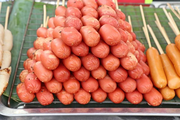 Polpette Alla Griglia Salsiccia Cibo Strada — Foto Stock