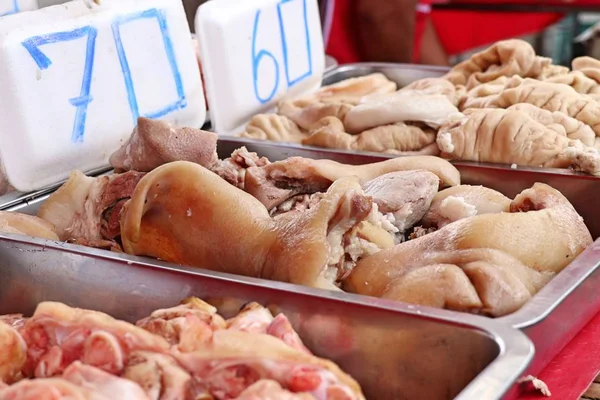 Carne Fresca Porco Mercado — Fotografia de Stock