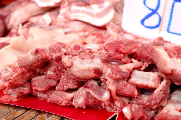 Carne Fresca Cerdo Mercado — Foto de Stock