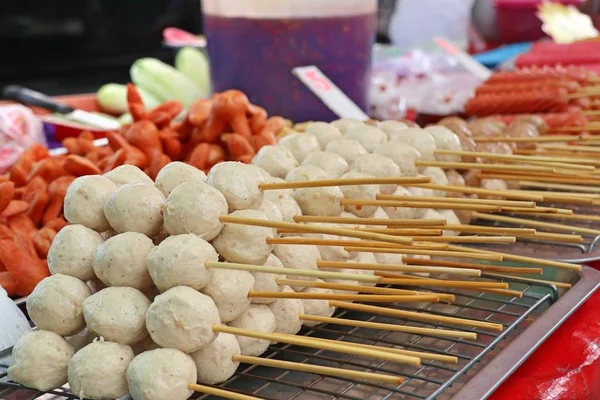 Polpette Fritte Salsiccia Allo Street Food — Foto Stock