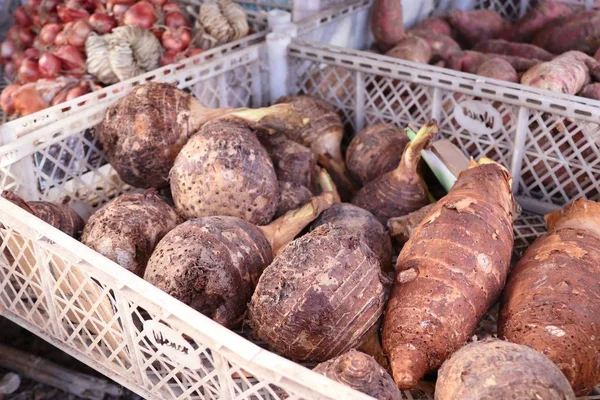 Organiczne Taro Ulicy Żywności — Zdjęcie stockowe
