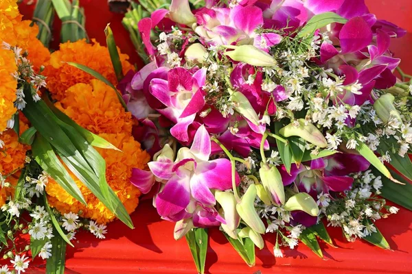 Lila Orkidé Blommor Marknaden — Stockfoto
