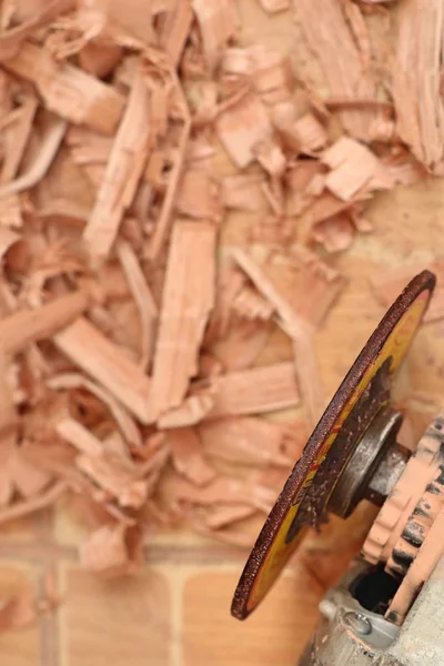 Fából Készült Fűrészpor Eszközök — Stock Fotó