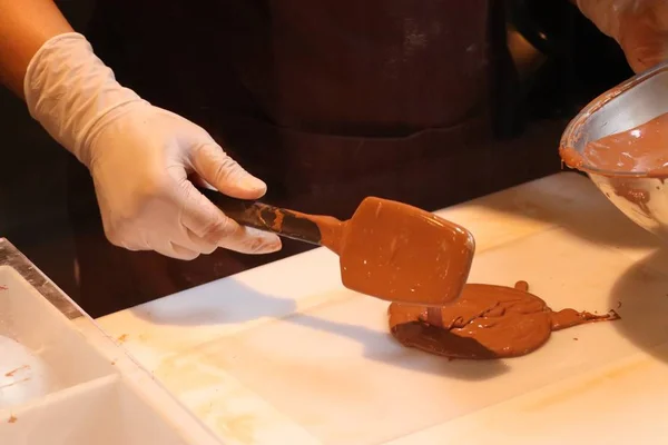 Fazendo Chocolate Doce — Fotografia de Stock