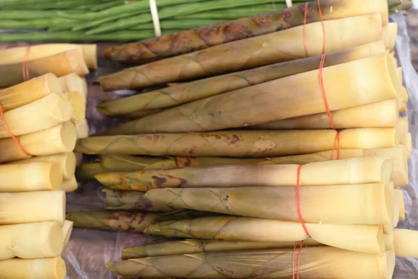 Bamboe Schieten Straat Eten — Stockfoto