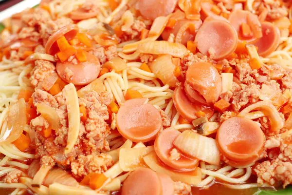 Spaghetti Straat Eten — Stockfoto