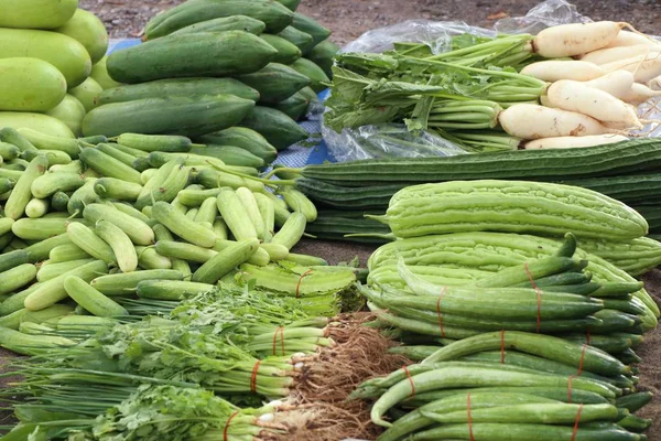 Butiker Som Säljer Grönsaker Marknaden — Stockfoto