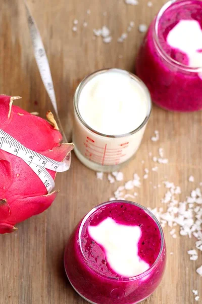 Batidos Leche Fruta Dragón — Foto de Stock