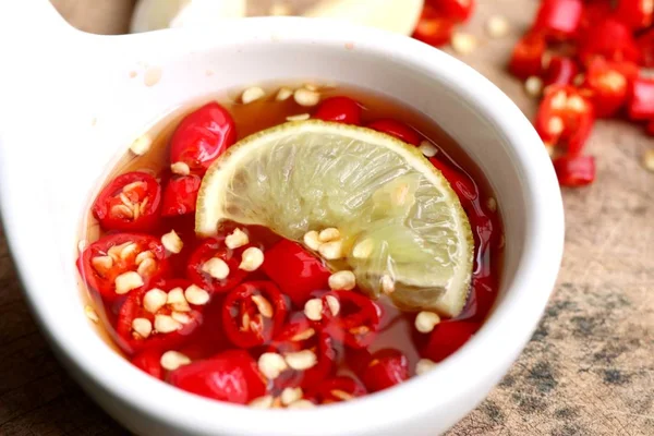 Chili Fish Sauce Lemon — Stock Photo, Image