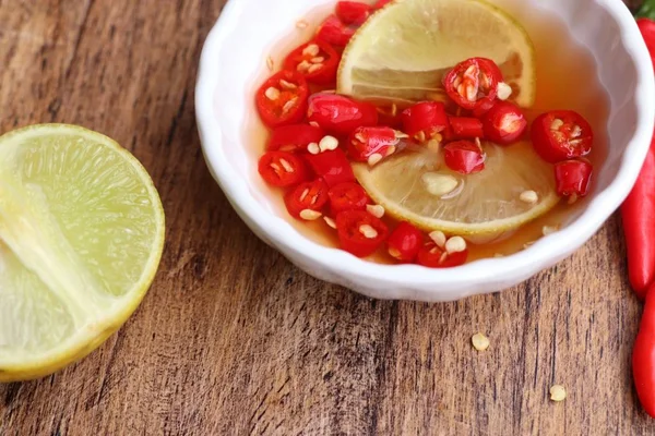 Chili Fish Sauce Lemon — Stock Photo, Image