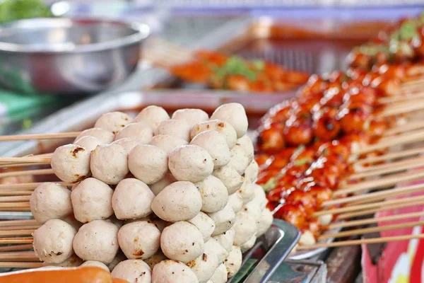 Gehaktballetjes Straat Eten — Stockfoto