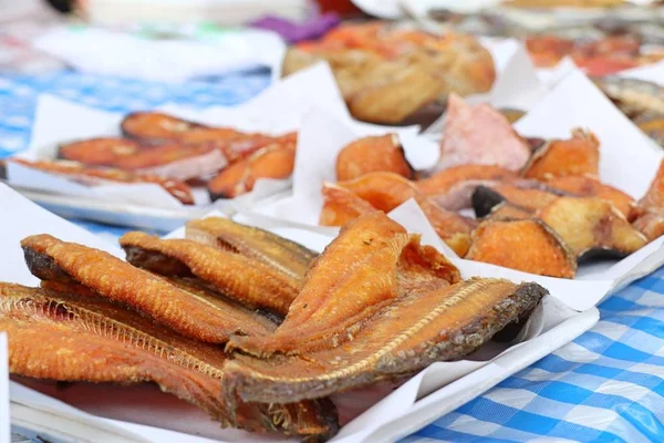 Peixe Frito Comida Rua — Fotografia de Stock