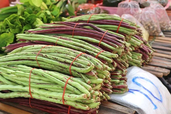 Långa Bönor Marknaden — Stockfoto