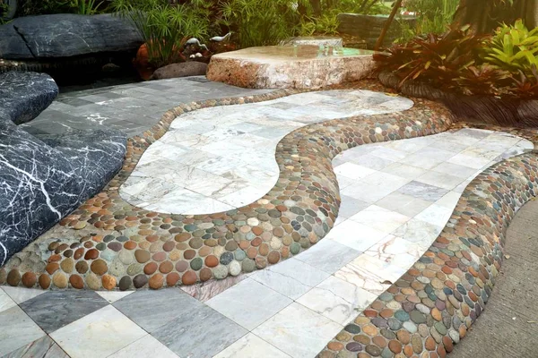 Stone path in garden