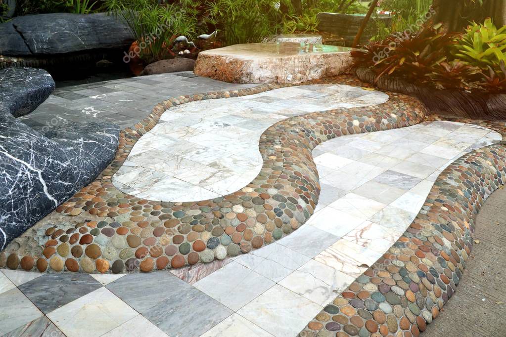 Stone path in garden