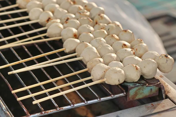 Grilled Meatballs Street Food — Stock Photo, Image