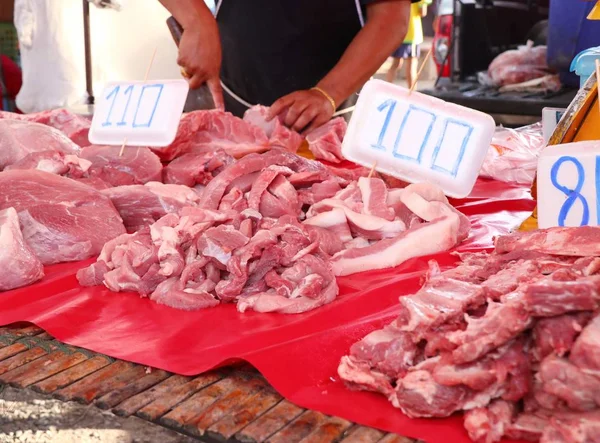 fresh pork meat in market