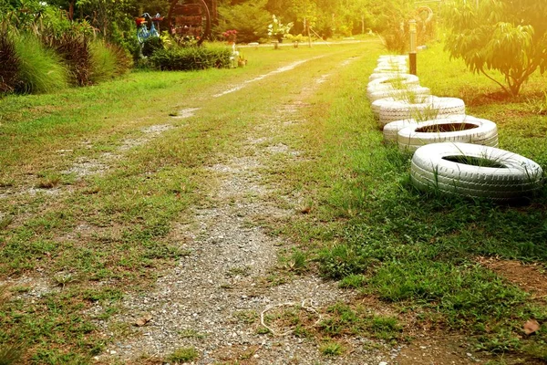 Walkway Old Car Tires — Stock Photo, Image