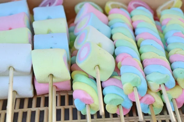 Sweet Marshmallow Street Food — Stock Photo, Image