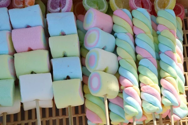 Sweet Marshmallow Street Food — Stock Photo, Image