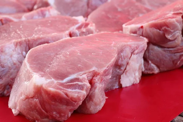 Carni Suine Fresche Sul Mercato — Foto Stock