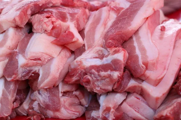 Mięso Wieprzowe Świeże Rynku — Zdjęcie stockowe
