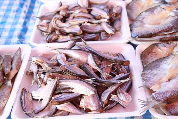 Torkad Fisk Marknaden — Stockfoto