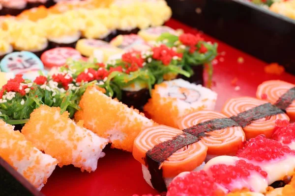 Leckeres Sushi Beim Streetfood — Stockfoto