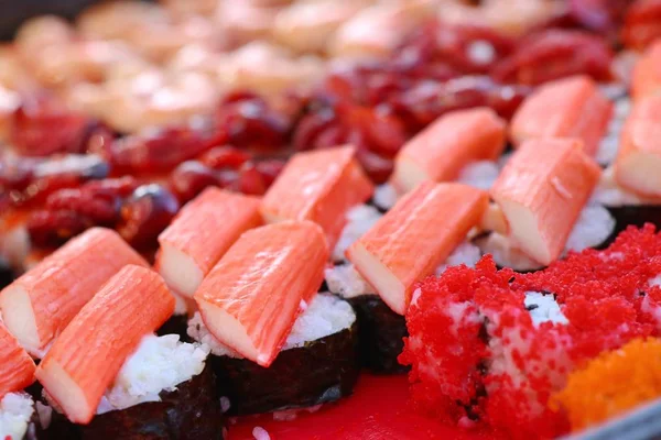 Chutné Sushi Pouliční Stánky Jídlem — Stock fotografie